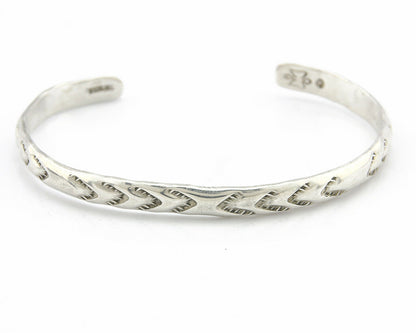 Navajo Bracelet .925 Silver Hand Stamped Arrow Head Artist Montoya C.80's #65