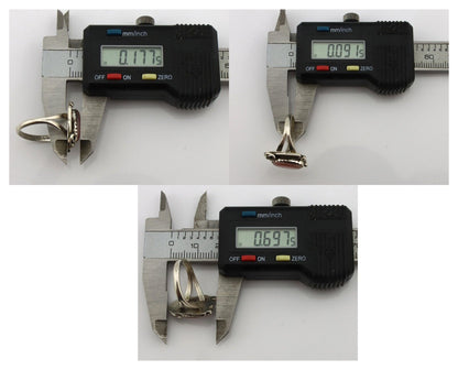 Navajo Ring .925 Silver Natural Pink Mussel Artist Signed Justin Morris C.80's