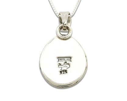 Navajo Necklace .925 Silver Kingman Turquoise Signed Gecko C.80's