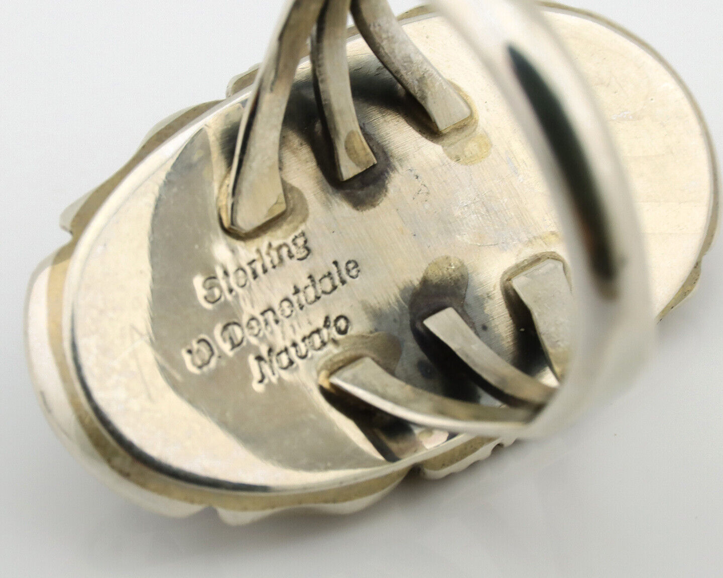 Navajo Ring 925 Silver Natural Lapis Lazuli Artist Signed William Denetdale C80s