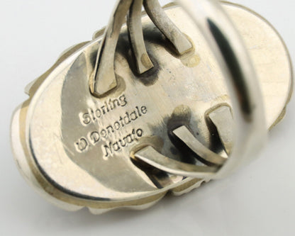 Navajo Ring 925 Silver Natural Lapis Lazuli Artist Signed William Denetdale C80s