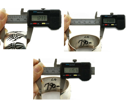 Navajo Bracelet .925 Silver Overlay Bagger Paw Signed Artist Floyd Namingha C90s