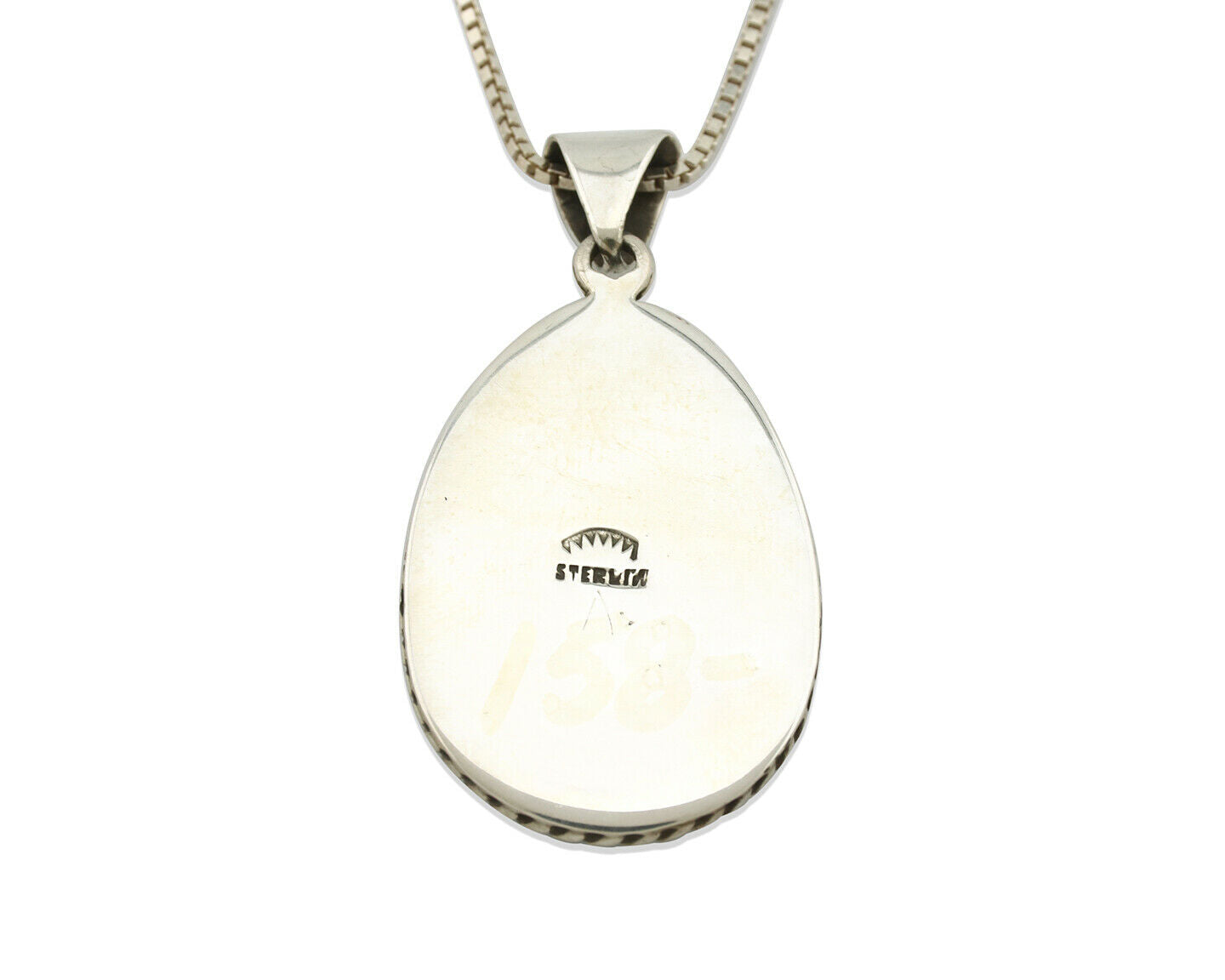 Navajo Handmade Pendant Necklace .925 Silver Artist Signed Sunrise C.80's