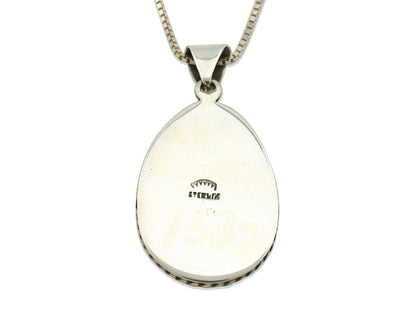 Navajo Handmade Pendant Necklace .925 Silver Artist Signed Sunrise C.80's