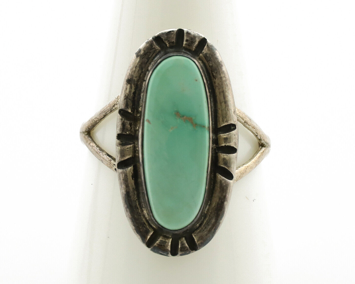 Navajo Ring 925 Silver Blue Turquoise Artist Signed C.80s