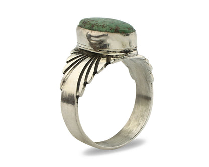 Navajo Ring .925 Silver Blue Green Arizona Turquoise Artist Signed Apache C.80's