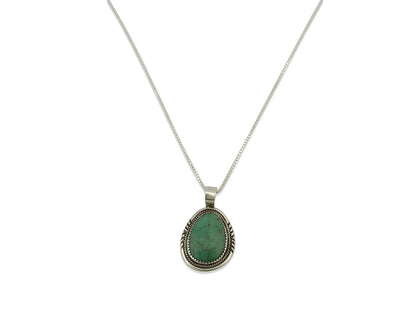 Navajo Pendant .925 Silver Kingman Turquoise Artist Signed AB C.80's