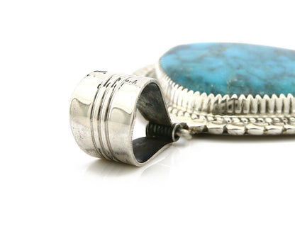 Navajo Pendant .925 Silver Blue Turquoise Signed Artist LTB C.80's