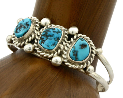 Navajo Bracelet .925 Silver Sleeping Beauty Turquoise Native C.80's
