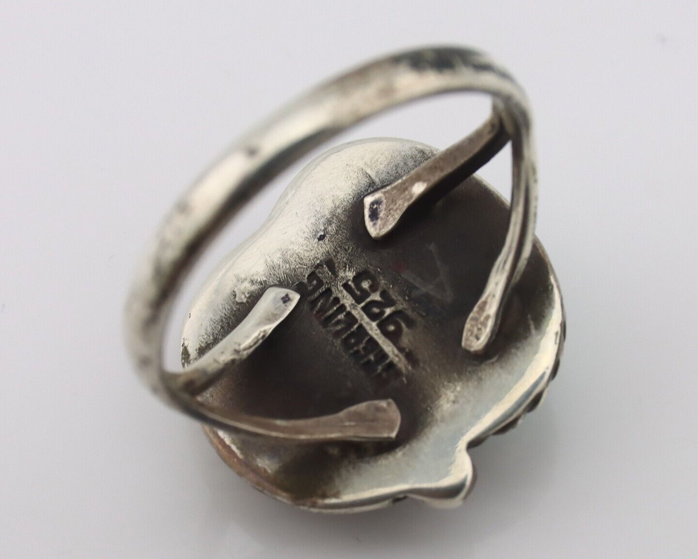 Navajo Handmade Ring 925 Silver Kingman Turquoise Native Artist C.80's