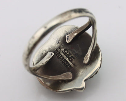 Navajo Handmade Ring 925 Silver Kingman Turquoise Native Artist C.80's