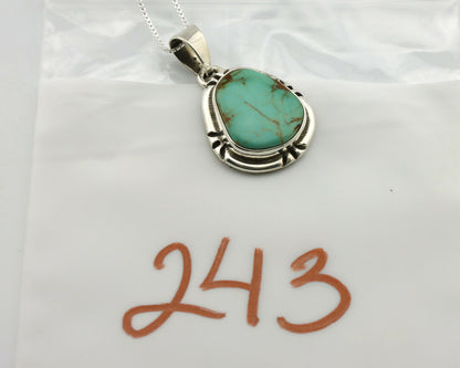 Navajo Pendant .925 Silver Kingman Turquoise Artist Signed Gecko C.80's