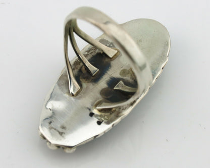 Navajo Ring .925 Silver Nevada Turquoise Native American Artist C.1980's