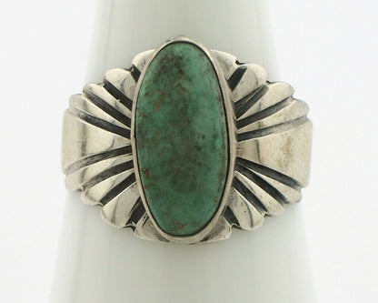 Navajo Ring .925 Silver Kingman Turquoise Artist Signed Apache C.80's