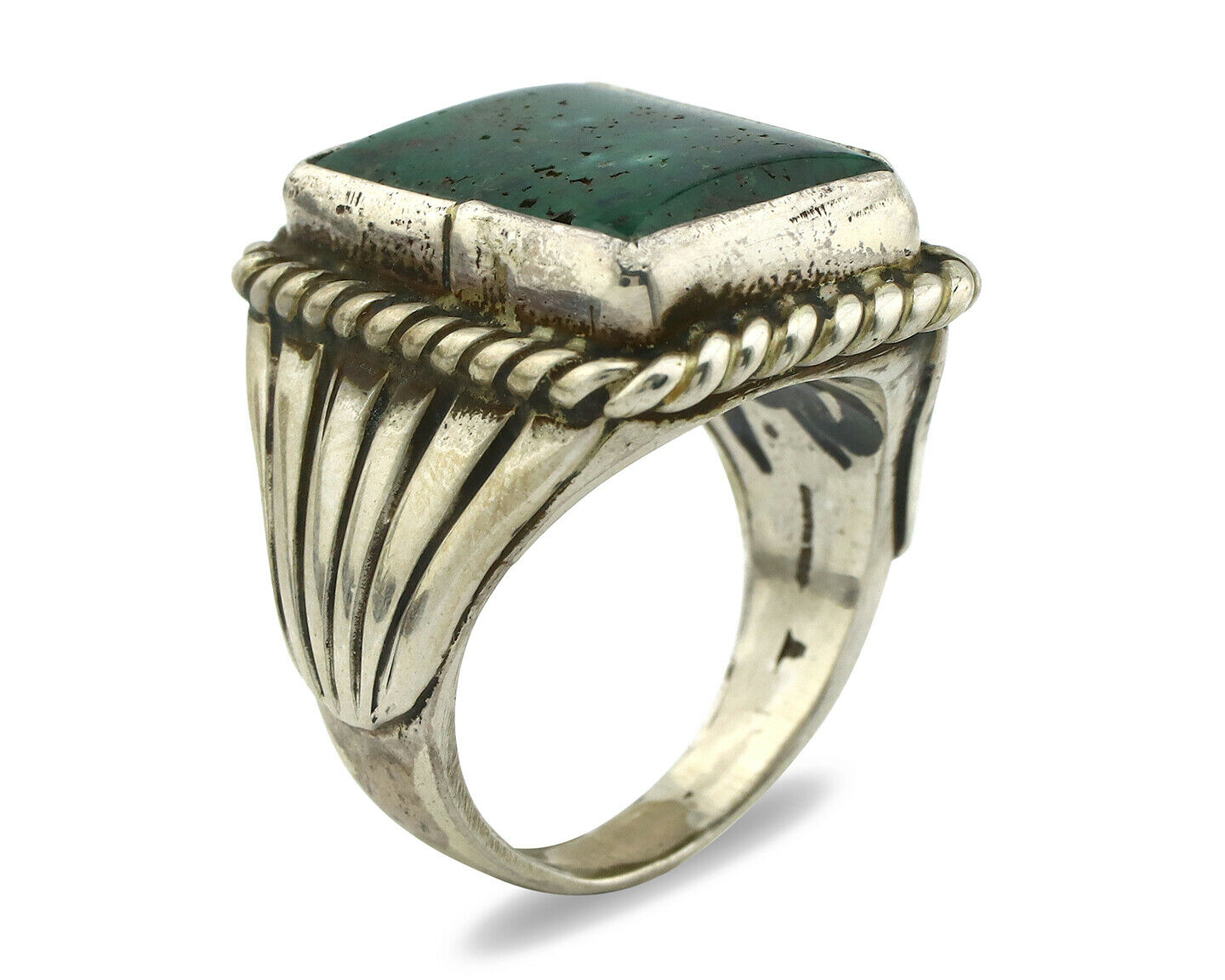 Navajo Ring .925 Silver Blue Green Southwest Artist Signed C Montoya C.80's