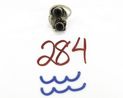Navajo Ring 925 Silver Natural Mined Onyx Artist Signed T Thomas C.80's