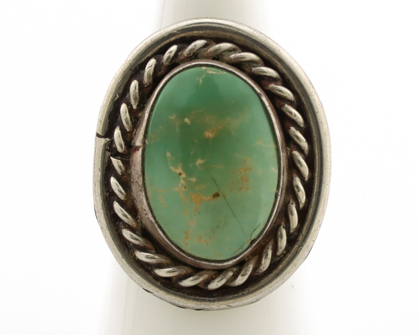 Navajo Ring .925 Silver Royston Turquoise Native American Artist C.1980's