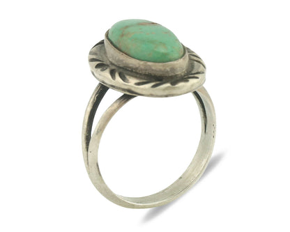 Navajo Ring .925 Silver Natural Turquoise Artist Signed Native American C.80's