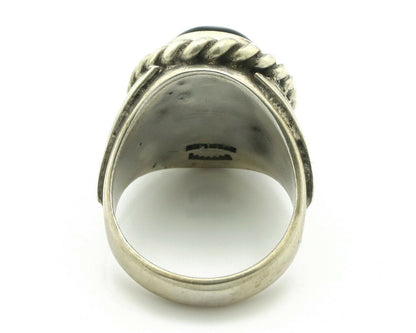 Navajo Ring .925 Silver Onyx Artist Signed Apache Manufacturing C.80's