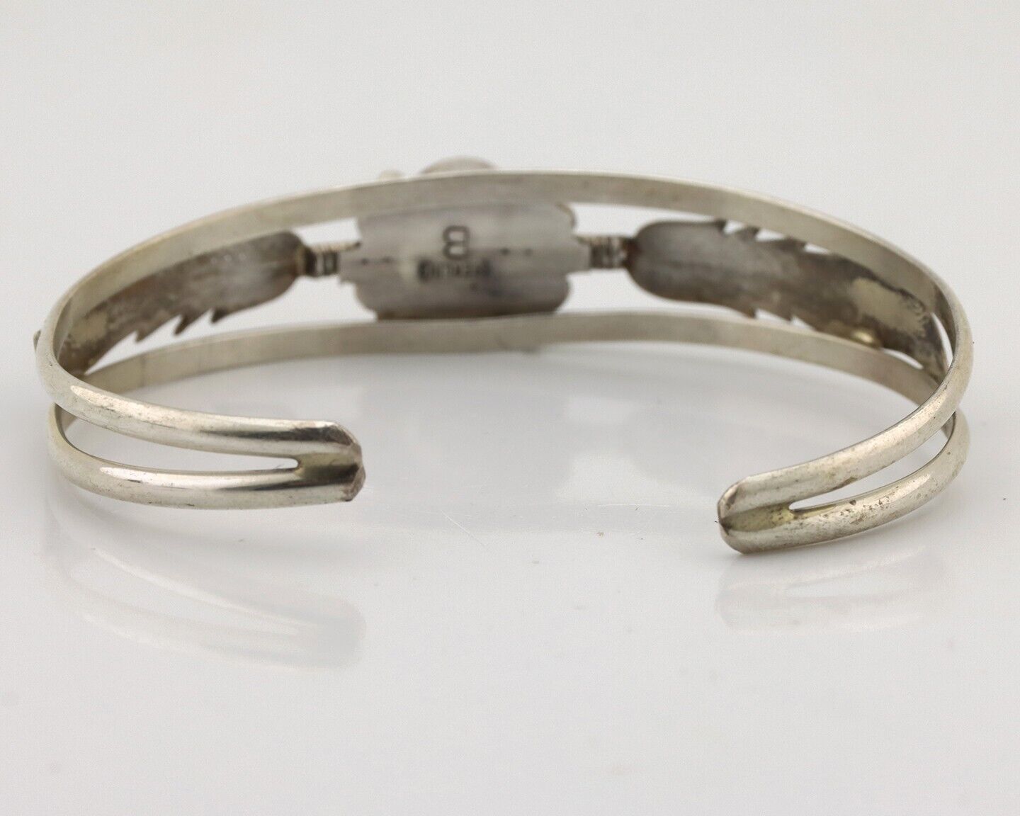 Navajo Bracelet 925 Silver Natural Pink Mussel Native American Signed Begay C80s