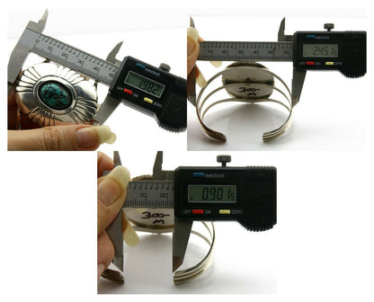 Navajo Bracelet .925 Silver Turquoise Mtn Artist Native American C.80's