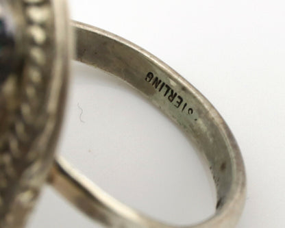 Navajo Ring .925 Silver Nevada Turquoise Native American Artist C.1980's