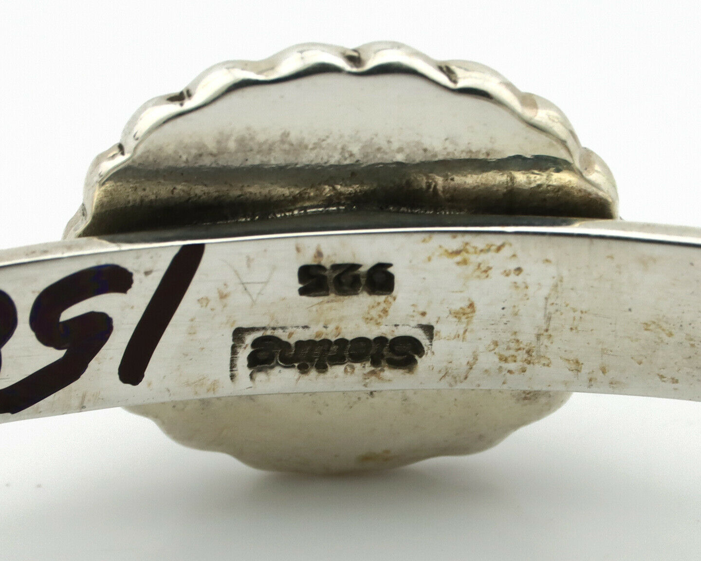 Navajo Bracelet .925 Silver Sleeping Beauty Turquoise Native American C.90's