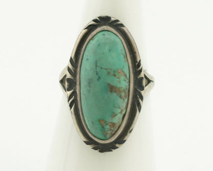 Navajo Ring .925 Silver Natural Turquoise Artist Signed Native American C.80's