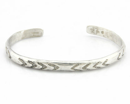 Navajo Bracelet .925 Silver Hand Stamped Arrow Head Artist Montoya C.80's