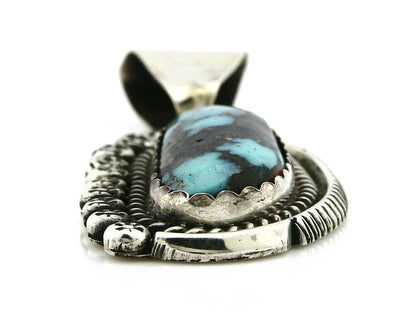 Navajo Turquoise Pendant .925 Silver Artist Signed Yazzie C.90's
