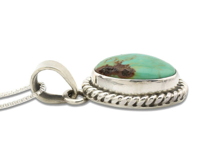 Navajo Necklace .925 Silver Kingman Turquoise Signed Gecko C.80's