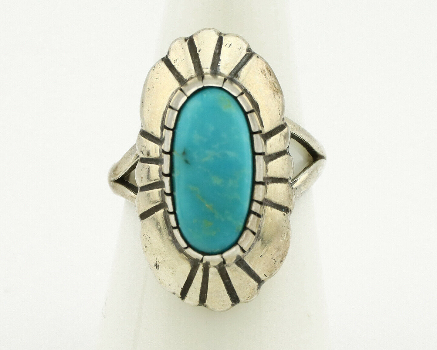 Navajo Ring .925 Silver Arizona Turquoise Signed M Montoya C.80's