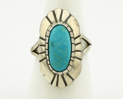 Navajo Ring .925 Silver Arizona Turquoise Signed M Montoya C.80's