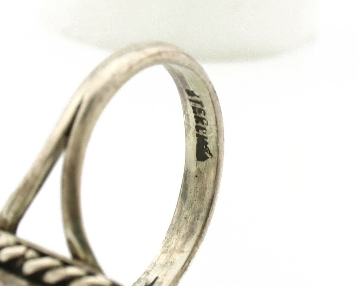 Navajo Ring .925 Silver Nevada Turquoise Artist Native American C.1980's