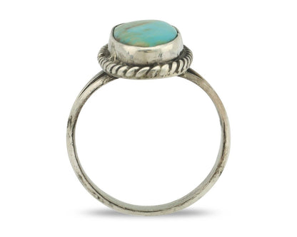 Navajo Ring 925 Silver Natural Blue Kingman Turquoise Native Artist C.80's