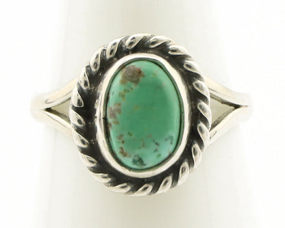 Navajo Ring .925 Silver Kingman Turquoise Artist Signed Gecko C.90's