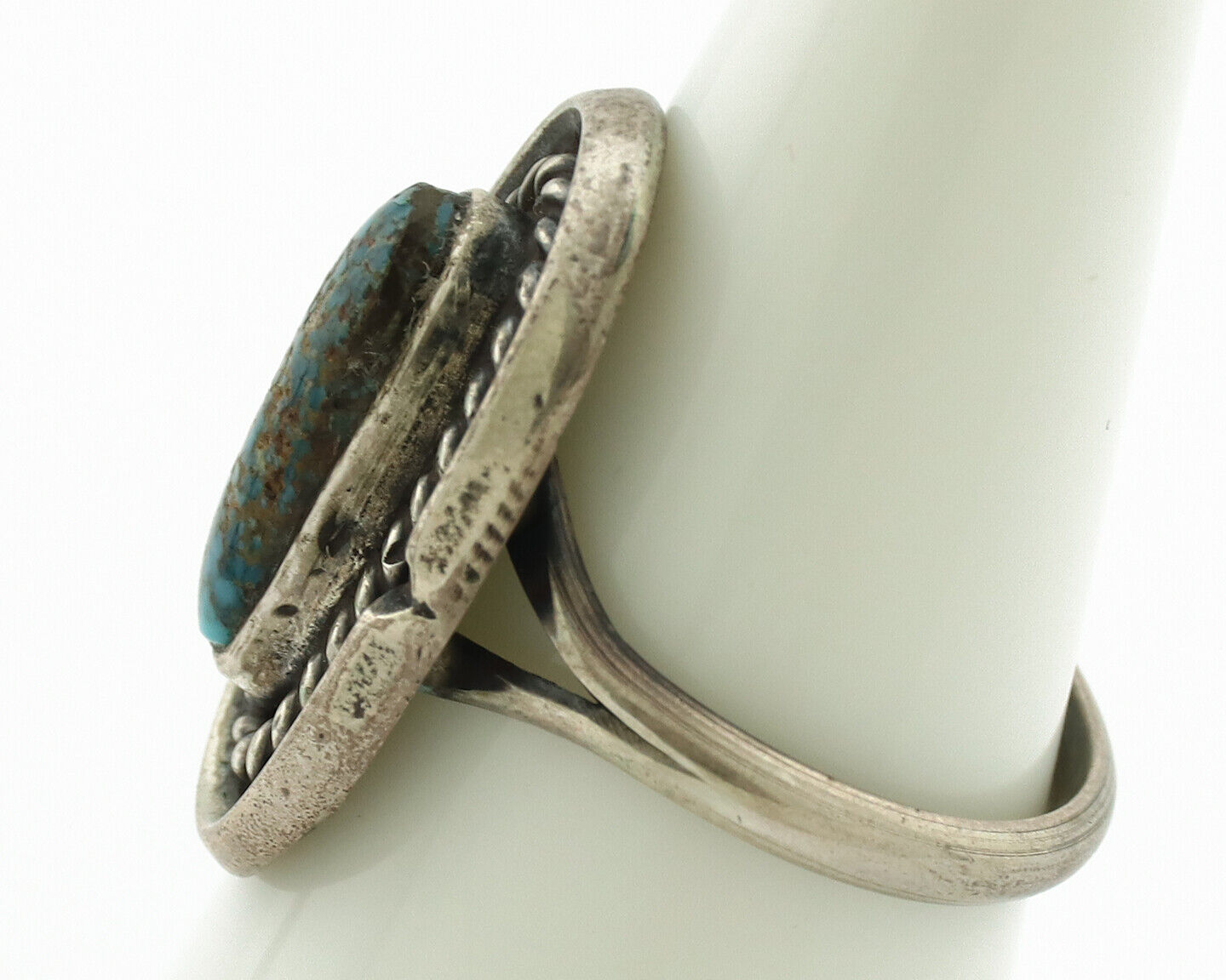 Navajo Ring .925 Silver Spiderweb Turquoise Native Artist C.80's