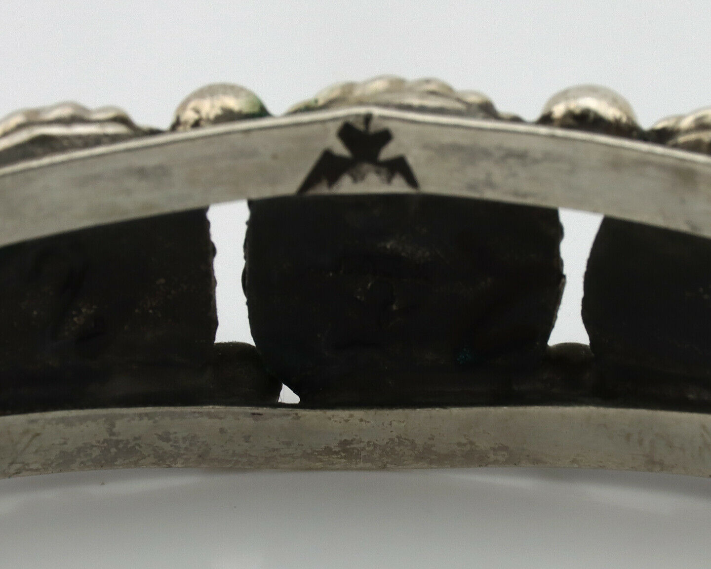 Navajo Bracelet .925 Silver Arizona Turquoise Artist Signed C Montoya Circa 80's