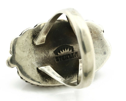 Navajo Ring .925 Silver Manassas Turquoise Signed Artist Apache C.80's