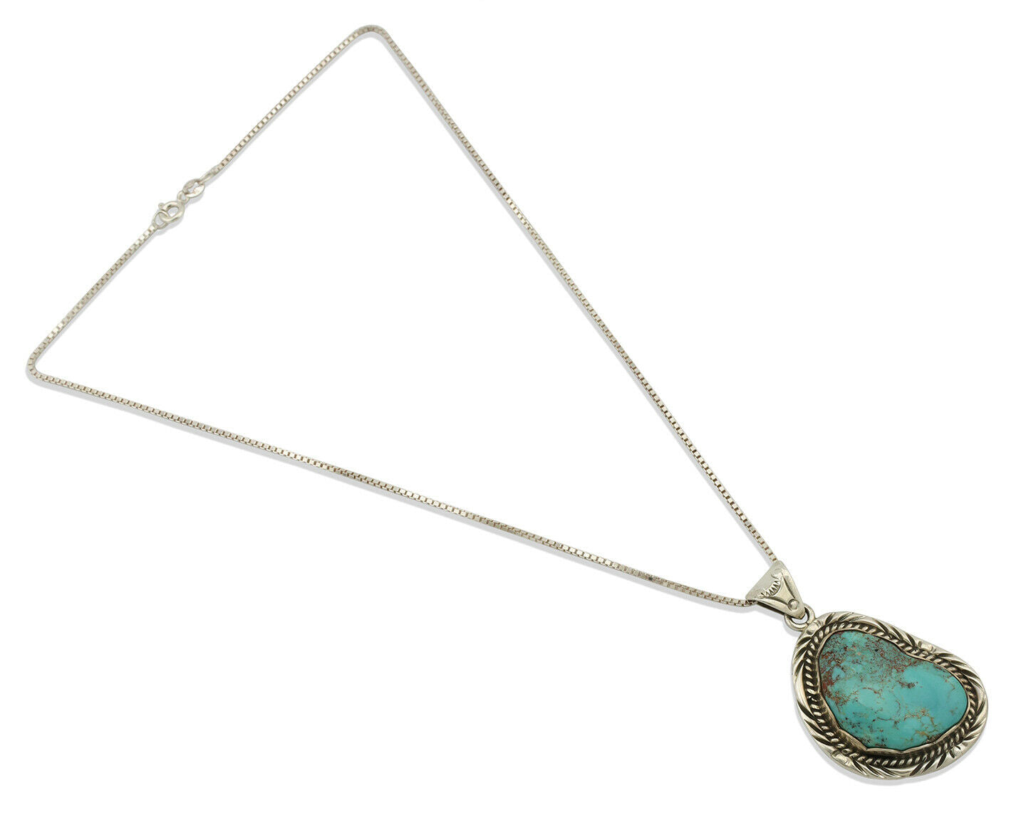 Navajo Handmade Pendant Necklace .925 Silver Artist Signed Sunrise C.80's
