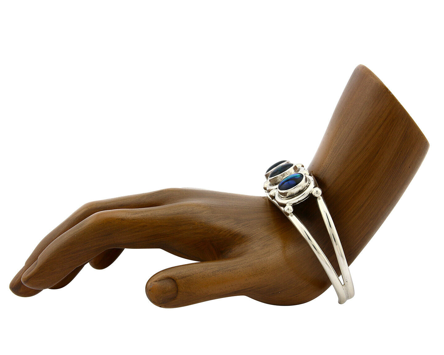 Navajo Bracelet .925 Silver Natural Mother of Pearl Handmade Native Artist C80's