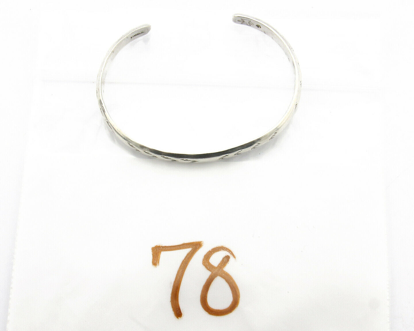 Navajo Bracelet .925 Silver Hand Stamped Arrow Head Artist Montoya C.80's