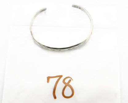 Navajo Bracelet .925 Silver Hand Stamped Arrow Head Artist Montoya C.80's