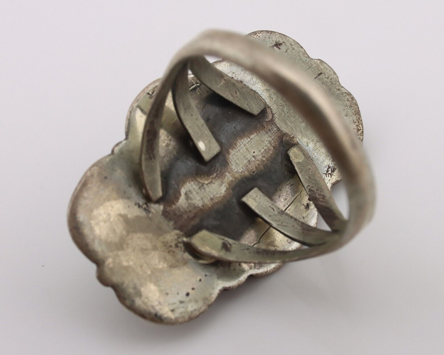 Navajo Ring .925 Silver Manassas Turquoise Native American Artist C.80's