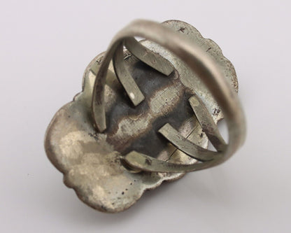 Navajo Ring .925 Silver Manassas Turquoise Native American Artist C.80's