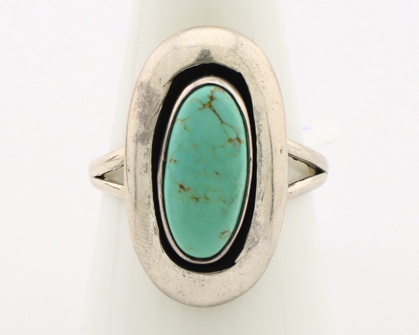Navajo Ring 925 Silver Natural Blue Turquoise Artist Signed M Montoya C.80's