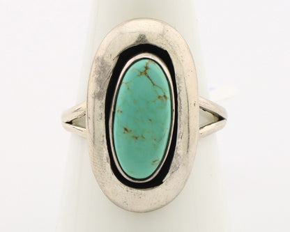 Navajo Ring 925 Silver Natural Blue Turquoise Artist Signed M Montoya C.80's