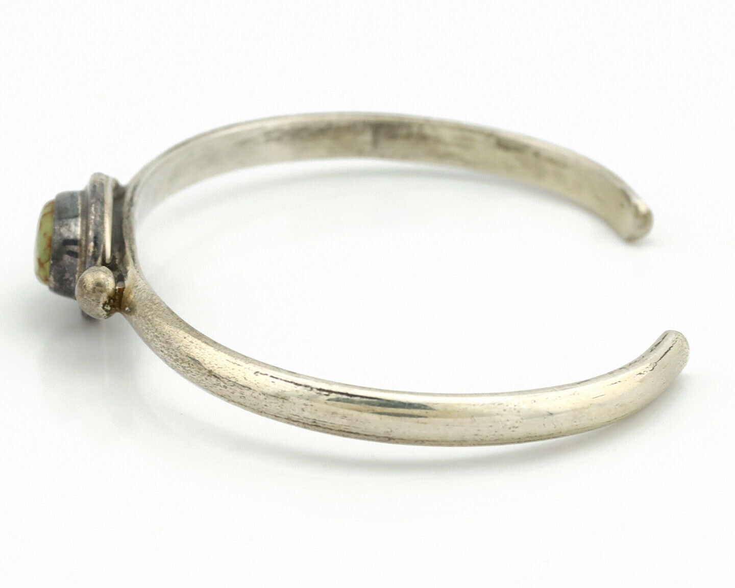 Navajo Bracelet .925 Silver Spiderweb Turquoise Native American Artist C.90's