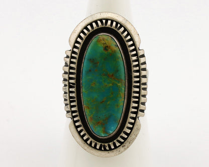 Navajo Ring .925 Silver Nevada Turquoise Native American Artist C.1980's