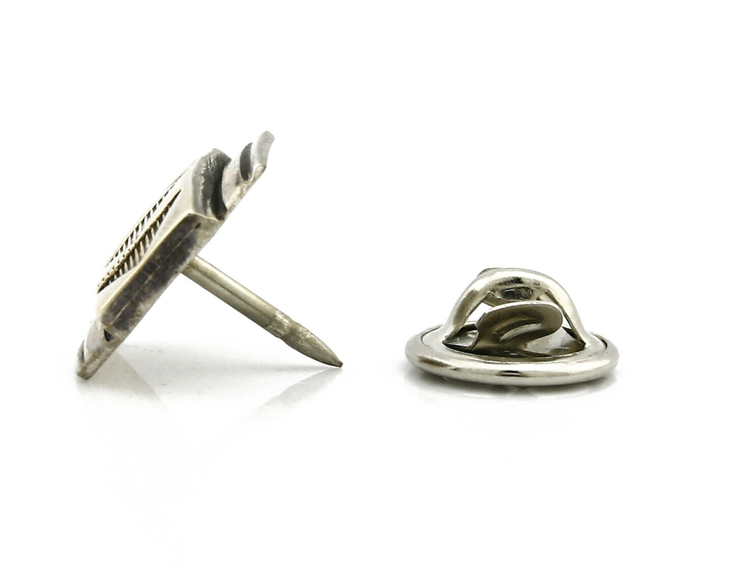 Navajo Tie Tack .925 Silver & 14k Solid Yellow Gold Artist MM Rogers & TS